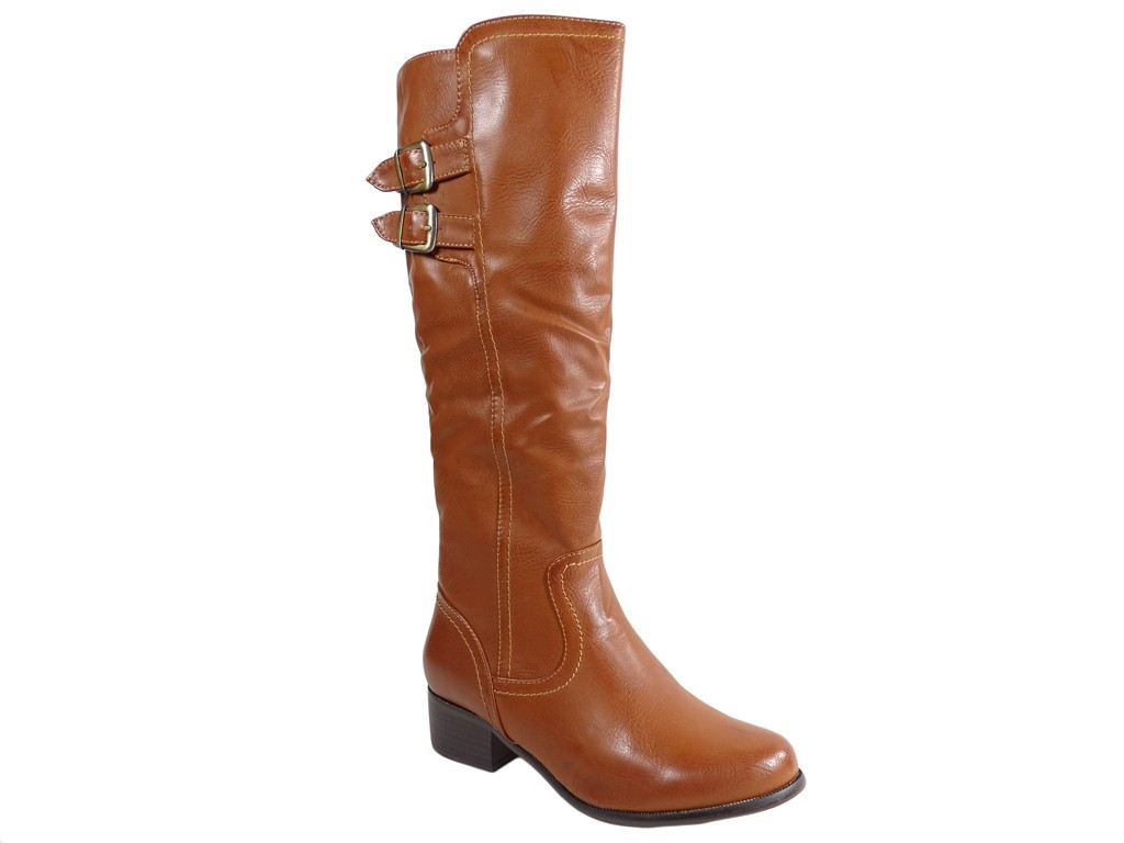 Damen Kniestiefel Öko-Leder - 3