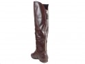 Flat ladies' boots eco leather brown - 4
