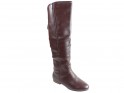 Flat ladies' boots eco leather brown - 3