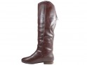 Flat ladies' boots eco leather brown - 5