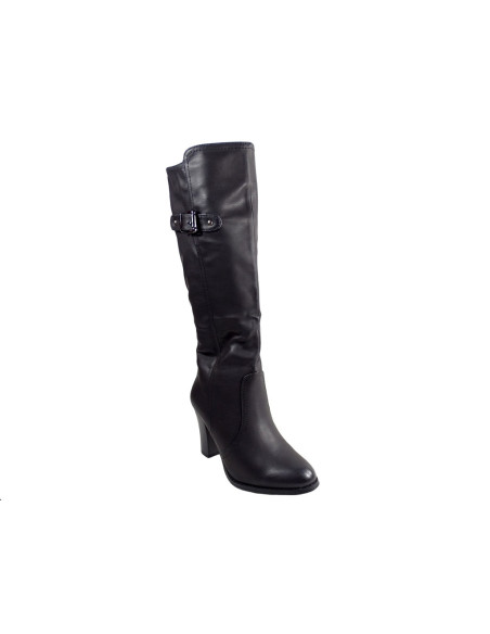 Tall black ladies' boots to the knee on a post - 3