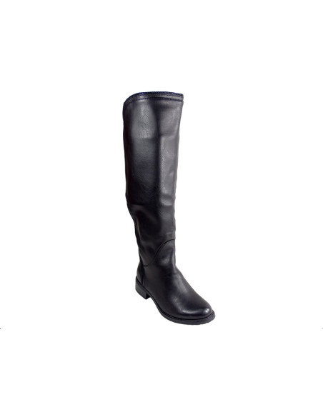 Schwarze Damen Kniestiefel mit Öko-Leder - 3