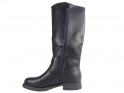 Black ladies boots eco leather flat heel - 4