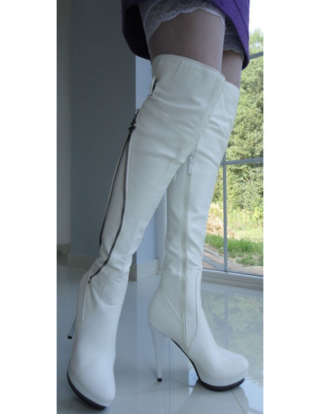 MUSKETIER-STIEFEL WEIßES ÖKO-LEDER - 4