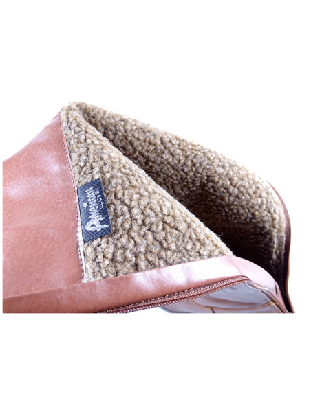 Flat brown ladies' eco leather boots - 6
