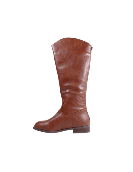 Flat brown ladies' eco leather boots - 4