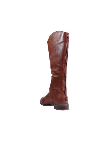 Bottes plates marron en cuir écologique pour femmes - 5