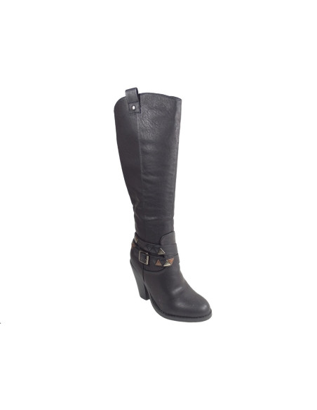 Schwarze Damen Cowboystiefel Öko-Leder - 3