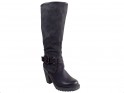 Black ladies' boots on the suede pole with eco leather - 3