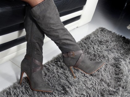 Tall ladies' boots on gray pins - 2
