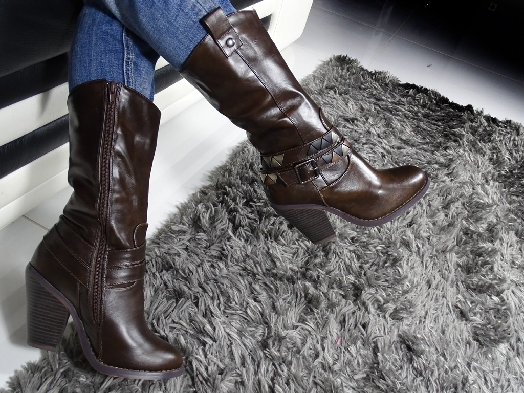 Bottes écologiques en cuir marron à talons confortables - 2