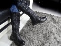 Dámské černé ploché boty vyrobené z nylonu - 2