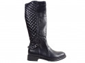 Black quilted boots women's eco leather - 1