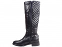 Black quilted boots women's eco leather - 4
