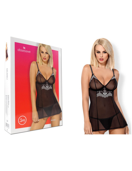 Schwarzes obsessives Babydoll-Erotikhemd - 2