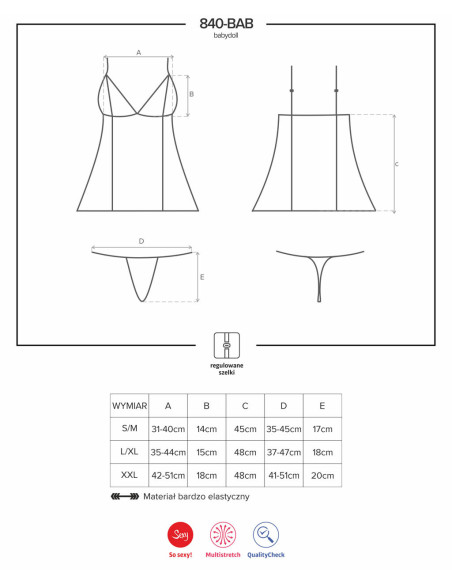 Melns erotisks naktskrekls Obsessive babydoll - 4