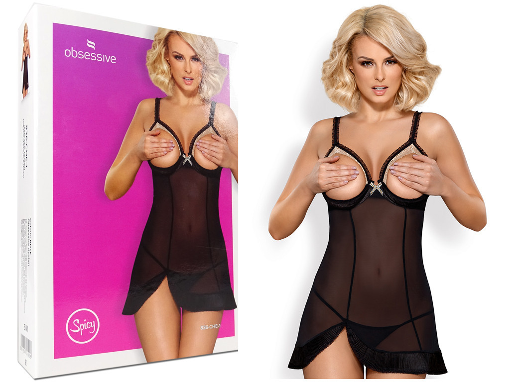 Obsessive erotic open bust chemise - 3