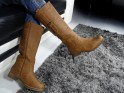Ploché dámské boty OUTLET, béžové, ekologická kůže - 3
