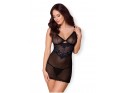 Erotic chemise Obsessive black with lace - 1