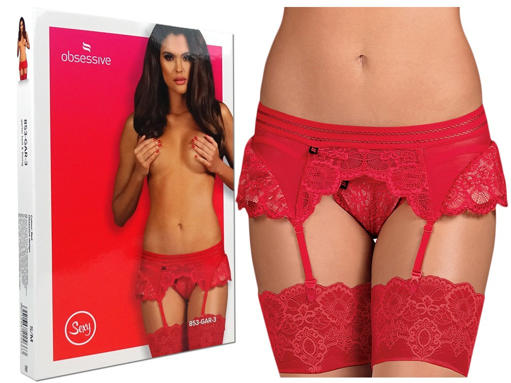 Jartieră roșie cu corzi de la Obsessive - 3