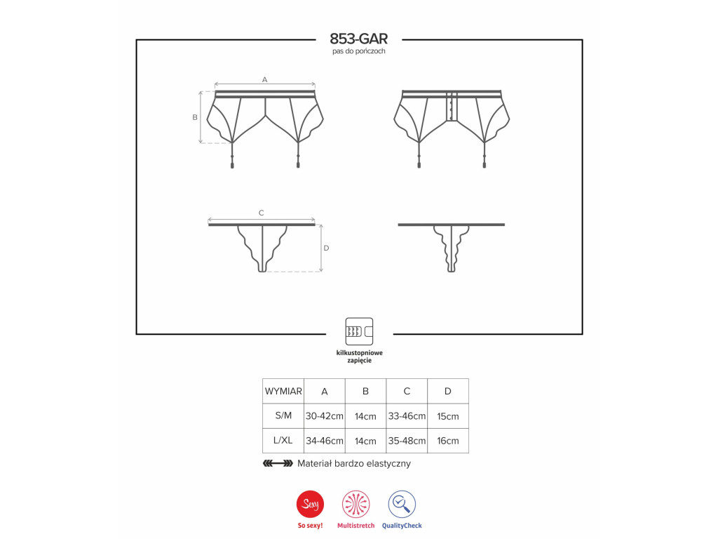 Roter Strumpfgürtel mit Tanga Obsessive - 4