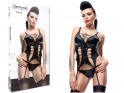 Black corset like leather with thong garter belts - 3
