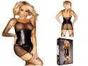 Black tight dress like leather with garter belts - 4