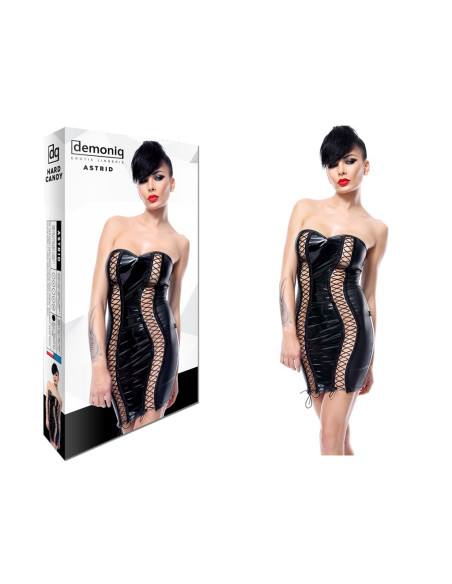 Black wetlook erotic dress like leather underwear - 3