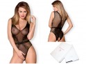 Black knitted bodysuit Obsessive lace open crotch - 3