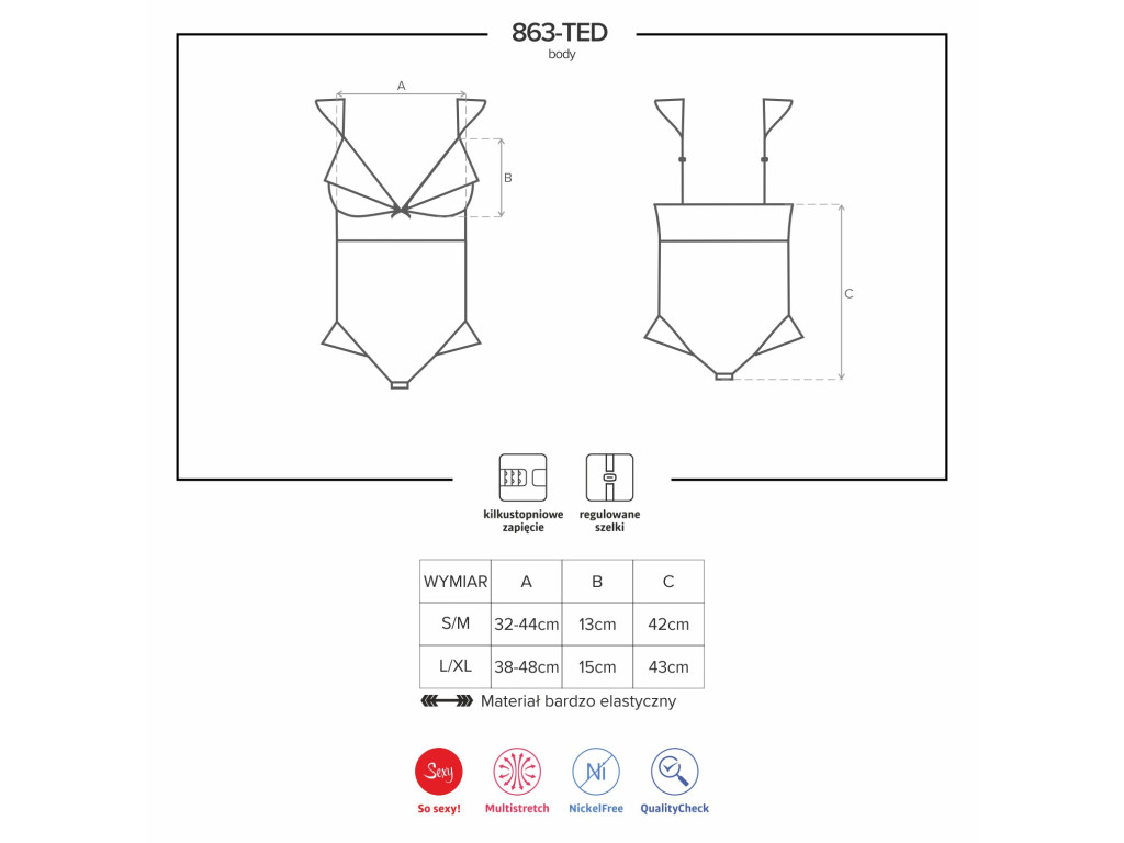 Roter Damenbodysuit Obsessive spitzenrüschen - 4