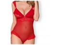 Ladies' red bodysuit Obsessive lace frills - 5