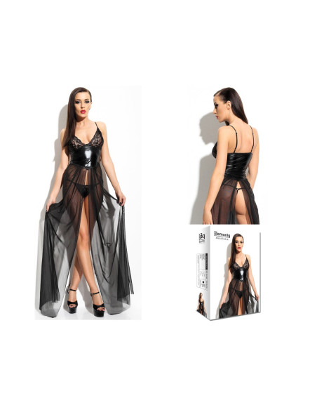 Longue robe mouillée en tulle comme du cuir ANASTASIA - 3