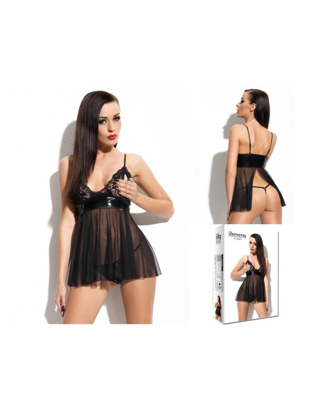 Erotic babydoll wet look thong - 4