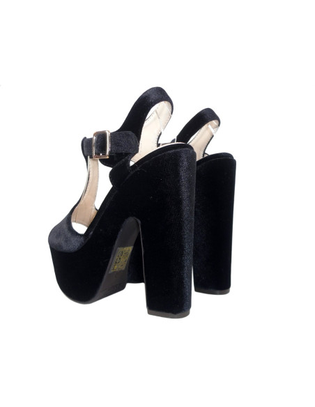 Outlet Sandale negre pe pantofii cu platformă - 4