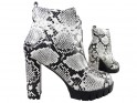 Boots on pole black and white snake eco leather - 4