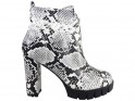 Boots on pole black and white snake eco leather - 1
