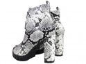 Boots on pole black and white snake eco leather - 5
