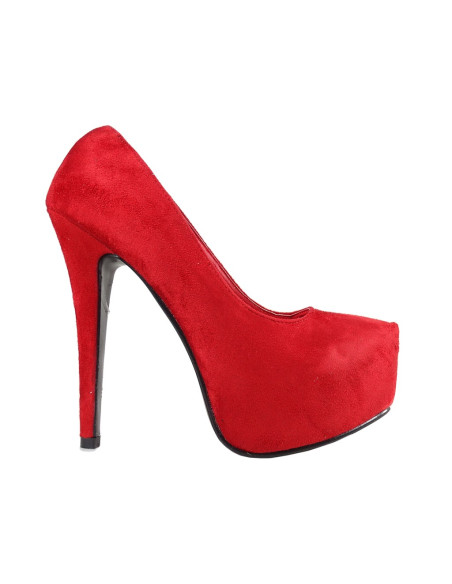 Sarkanas platformas stilettos zamšādas apavi - 1