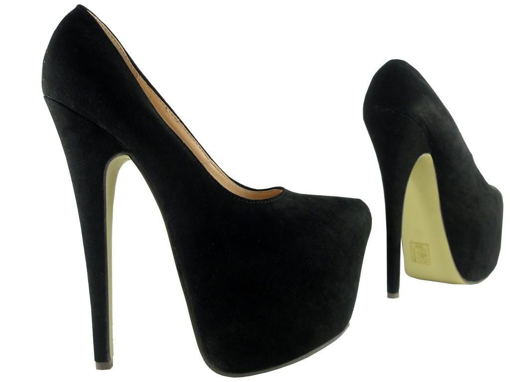 Schwarze High Heels aus Wildleder - 3