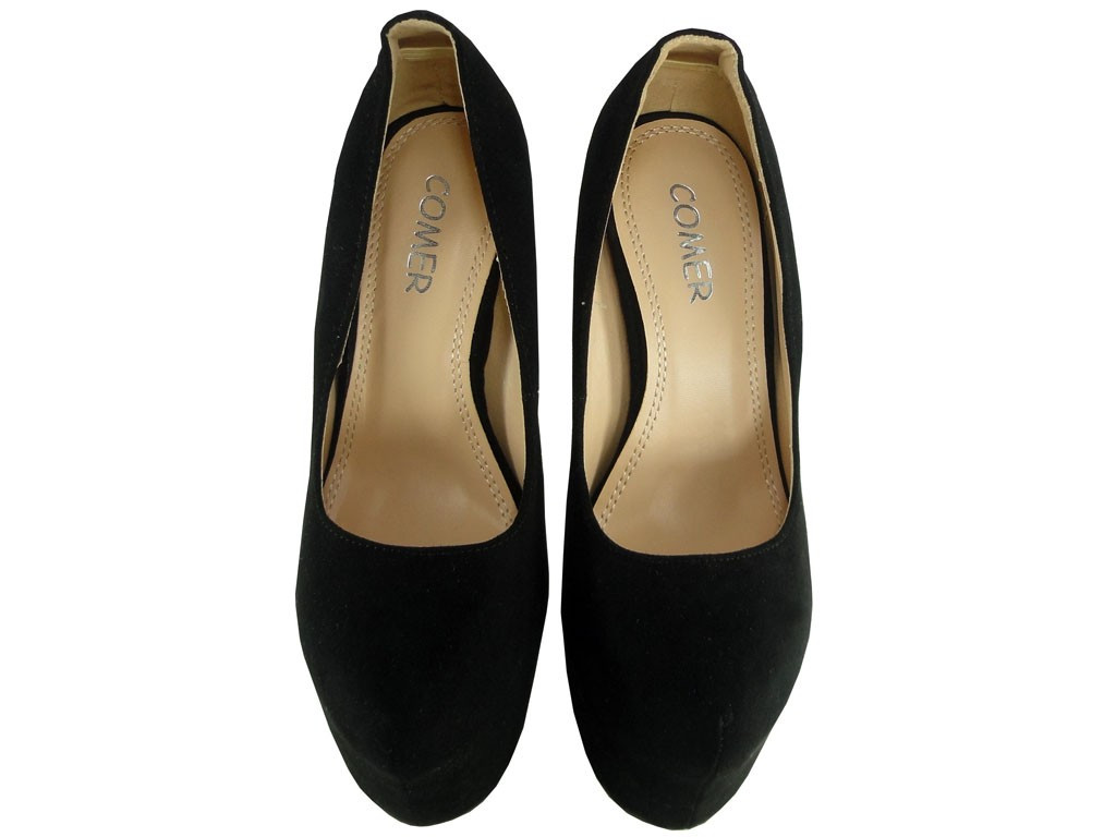 Black suede high heels boots - 2