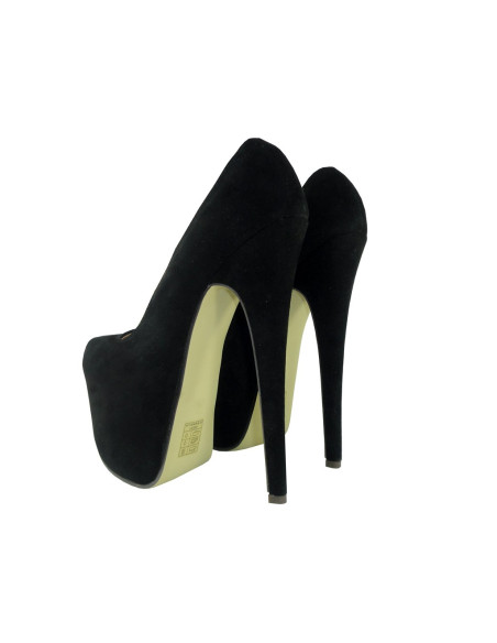 CZARNE SZPILKI WYSOKIE ZAMSZOWE HIGH HEELS