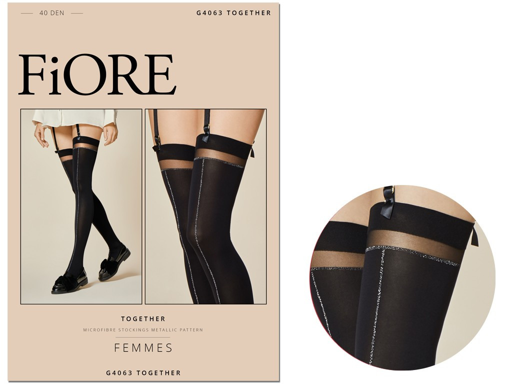 Bas de ceinture avec couture en lurex 40 den - 3