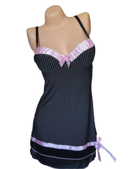 STRIPED SHIRT LIGHT PINK BOWS - 1