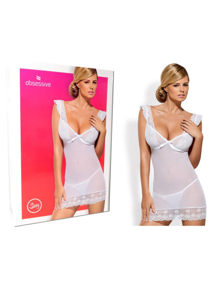 T-shirt blanc érotique pour femmes Obsessive - 3