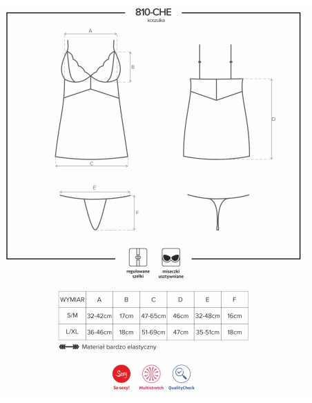 Burgundské erotické prádlo Obsessive chemise - 4