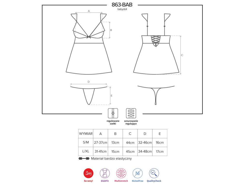 Raudonas erotinis chalatas Obsessive Babydoll - 4