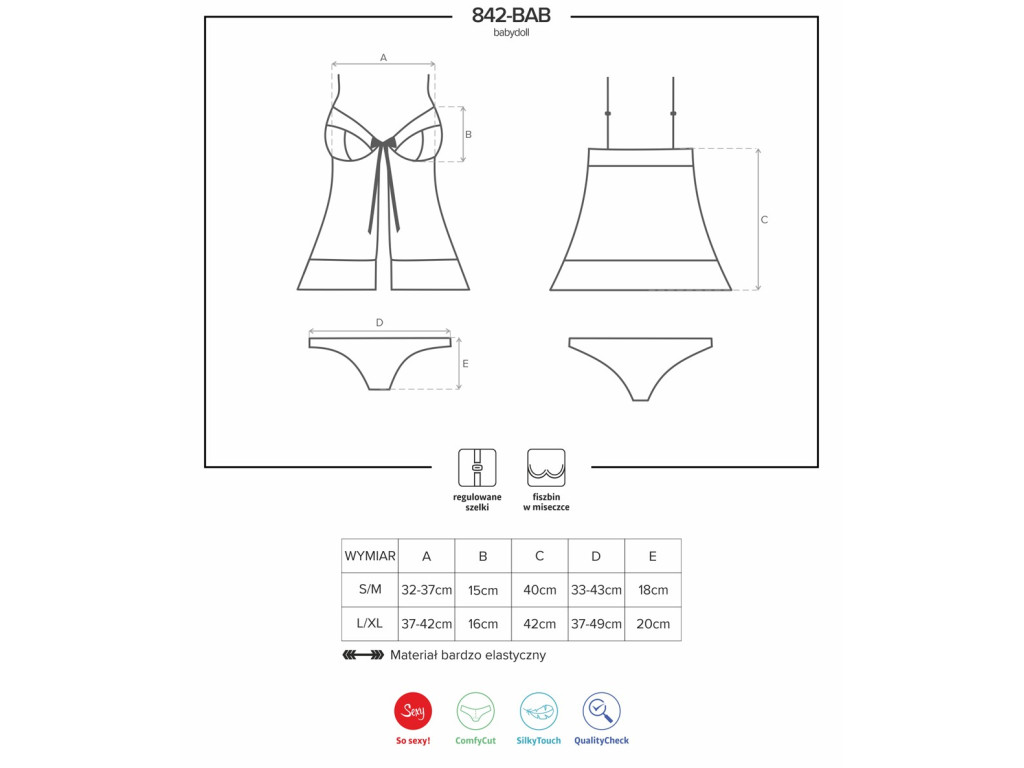 Cămașă erotică Babydoll Obsesivă cu dantelă - 4