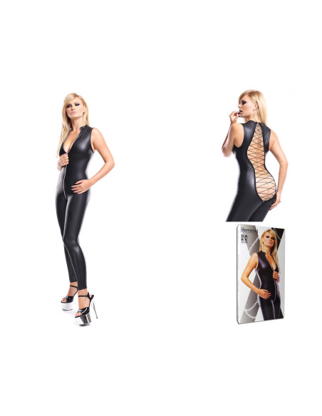 Costum negru ca lenjeria erotică din piele - 4