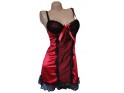 CHEMISE DE NUIT SATIN DENTELLE 2 ROUGE - 1