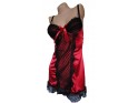 CHEMISE DE NUIT SATIN DENTELLE 2 ROUGE - 2